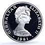 Gibraltar 1 crown Wedding KM-14a Charles Diana proof silver coin 1981