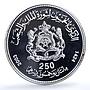 Morocco 250 dirhams Revolution Y#120 Anniversary BU silver coin 2003