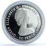 Falkland Islands 50 pence Wedding KM-16a Charles Diana proof silver coin 1981