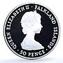 Falkland Islands 50 pence Wedding KM-16a Charles Diana proof silver coin 1981