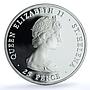 Saint Helena 25 pence Wedding KM-9a Charles Diana Ship proof silver coin 1981