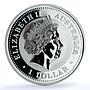 Australia 1 dollar Year Goat Gilt KM-665 Lunar Series 1 silver coin 2003