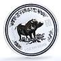 Australia 1 dollar Year Pig Gilt KM-1883 Lunar Series 1 silver coin 2007