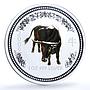 Australia 1 dollar Year Ox 2009 Gilt Lunar Series 1 Bull silver coin 2007