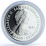 East Caribbean 10 dollars Wedding KM-9a Charles Diana Ship silver coin 1981