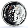 Morocco 250 dirhams Independence 50th Anniversary Map silver coin 2005