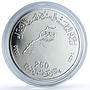 Morocco 250 dirhams Green March 25th Anniversary Y#106 BU silver coin 2000