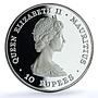 Mauritius 10 rupees Wedding KM-46a Charles Diana proof silver coin 1981