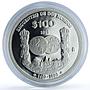 Mexico 100 pesos Columnaria KM-540 Ibero-American Ship silver coin 1991