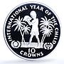 Turks Caicos Islands 10 crowns Year of the Child KM-55 UNICEF silver coin 1982