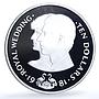 Bahamas 10 dollars Wedding KM-85 Charles Diana Flamingos proof silver coin 1981