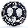 Guernsey 25 pence Wedding KM-36a Charles Diana proof silver coin 1981