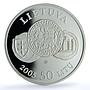 Lithuania 50 litu National Museum KM-144 Coat of Arms proof silver coin 2005