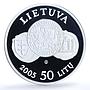 Lithuania 50 litu National Museum KM-144 Coat of Arms proof silver coin 2005
