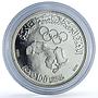 Morocco 100 dirhams Pan-Arab Games Olympics Sports Map BU silver coin 1985