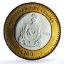 Mexico 100 pesos x 2 Set Colima State KM-729 Federation bimetal coins 2005