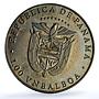 Panama 1 balboa Gymnast X#M8 Seoul Olympics proof CuNi coin 1988