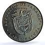 Panama 1 balboa Equestrian X#M7 Seoul Olympics Woman Horse proof CuNi coin 1988