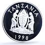 Tanzania 500 shilingi Impala Serengeti Wildlife Fauna Antelope silver coin 1998
