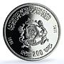 Morocco 200 dirhams Hassan II Enthronement 30th Anniversary BU silver coin 1991