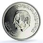 Morocco 200 dirhams American Friendship Treaty Y#81 Flags BU silver coin 1987
