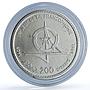 Morocco 200 dirhams Francophone Games Y#91 Sports BU silver coin 1989