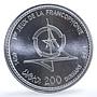 Morocco 200 dirhams Francophone Games Y#91 Sports BU silver coin 1989