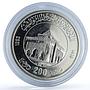 Morocco 200 dirhams Revolution 40th Anniversary Y#98 Building silver coin 1993