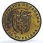 Panama 1 balboa Skier X#M2 Calgary Olympics proof CuNi coin 1988