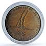 Panama 1 balboa Skier X#M2 Calgary Olympics proof CuNi coin 1988