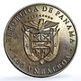 Panama 1 balboa Skier X#M2 Calgary Olympics proof CuNi coin 1988