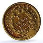Chile 1 peso Republic KM-133 Standing Liberty gold coin 1860 So