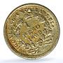 Chile 1 peso Republic KM-133 Standing Liberty gold coin 1860 So
