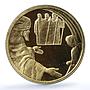 Israel 1 sheqalim Abraham Angels KM-437 Biblical Art proof gold coin 2007