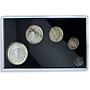 Mexico Various Onzas Set Libertad Angel of Independence BU silver coins 1992