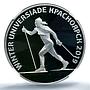Russia 3 roubles Krasnoyarsk Universiade Y#1815 Skier PF70 NGC silver coin 2018