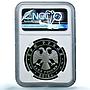 Russia 3 roubles Leningrad Zoo Y#1618 Bear Elephant PF 70 NGC silver coin 2015