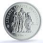 France 50 francs Hercules KM-941.1 Gad-882 F-427 MS 67 PCGS silver coin 1974