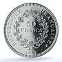France 50 francs Hercules KM-941.1 Gad-882 F-427 MS 67 PCGS silver coin 1975