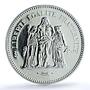 France 50 francs Hercules KM-941.1 Gad-882 F-427 MS 67 PCGS silver coin 1980