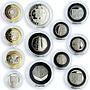 United Kingdom set of 12 coins The Royal Arms and Technology gilded silver 2009