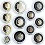 United Kingdom set of 12 coins The Royal Arms and Technology gilded silver 2009