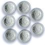 Egypt 5 pounds x 8 Set Barcelona Olympic Games Matte Sports silver coins 1992
