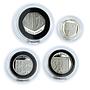 United Kingdom set of 12 coins The Royal Arms and Technology gilded silver 2009