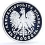 Poland 100000 zlotych Tadeusz Kosciuszko Y#200 Horseman proof silver coin 1990