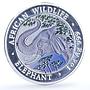 Somalia 1000 shillings Elephant Coloured African Wildlife silver coin 2005