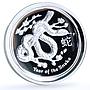 Australia 1 dollar Year Snake High Relief Lunar Series 2 proof silver coin 2013