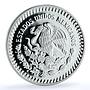 Mexico 1 onza Libertad KM-494.2 w/ Custom Olympic Rings proof silver coin 1990