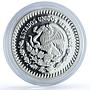 Mexico 1 onza Libertad KM-494.2 w/ Custom Olympic Rings proof silver coin 1990