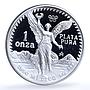 Mexico 1 onza Libertad KM-494.2 w/ Custom Olympic Rings proof silver coin 1990
